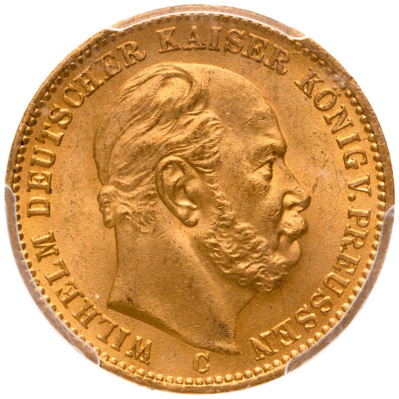 Germany, Prussia, Wilhelm I, 1873-C 20 Marks, Frankfurt Mint