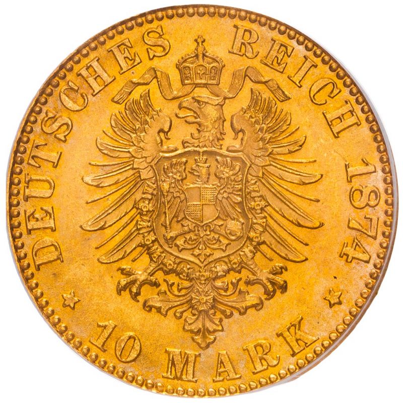 Germany, Prussia, Wilhelm I, 1874-A 10 Marks, Berlin Mint