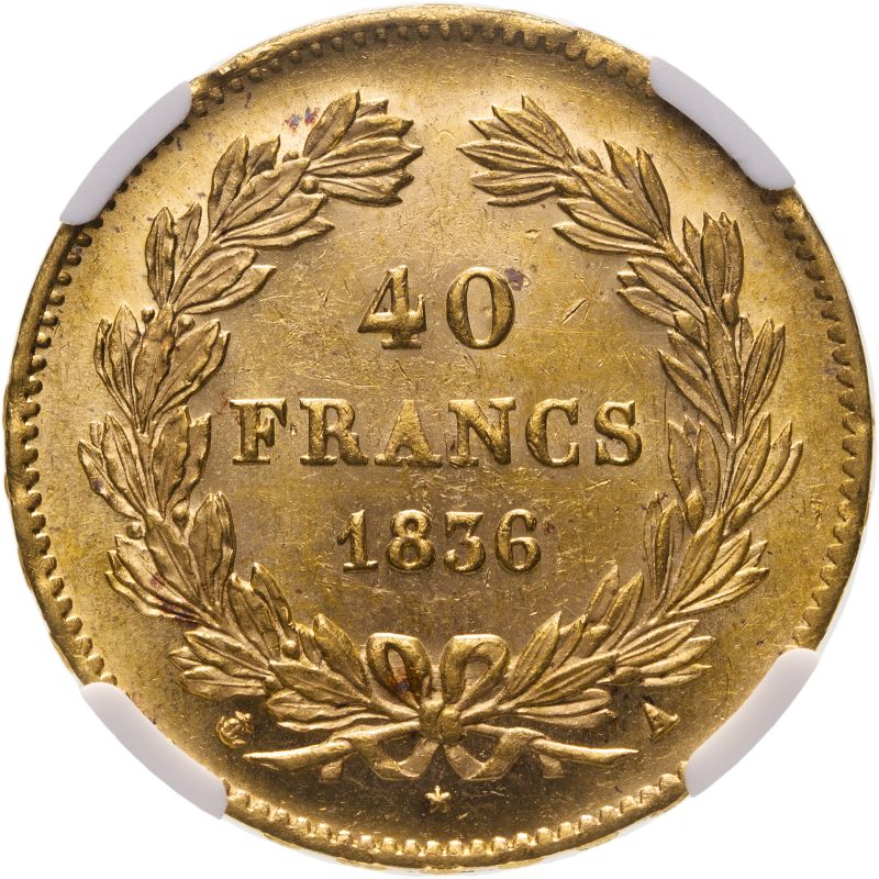France, Louis-Philippe, 1836-A 40 Francs, Paris Mint