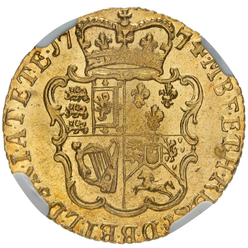Great Britain, George III 1774 Half-Guinea - NGC MS 62+