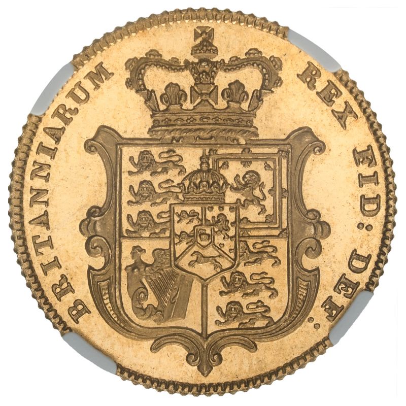 United Kingdom, George IV, 1826 Proof Half-Sovereign, Extra Tuft - NGC PF66 UCAM